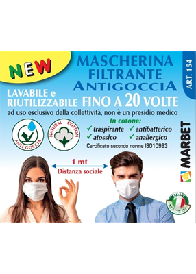 154 MASCHERINA ADULTO LAV. 001/BIANCO